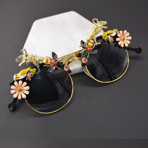 女式女女王新品裝備太陽(yáng)眼鏡太陽(yáng)鏡流行潮流派對(duì)少年恐龍?zhí)?yáng)鏡